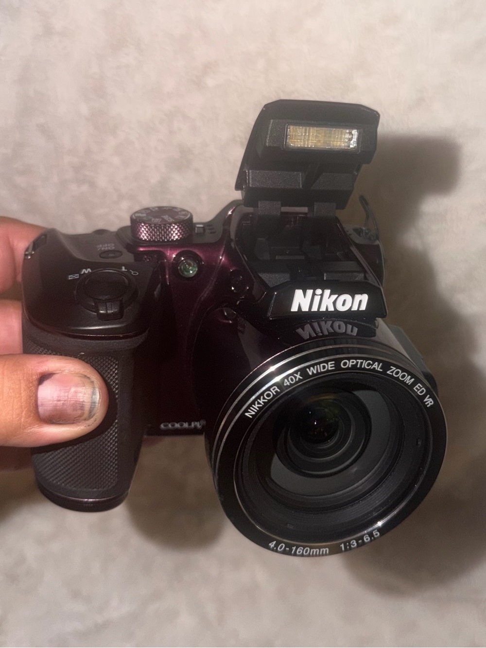 Nikon Compact Digital Camera in Deep Burgundy and Black